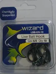 Wizard Live Bait hooks 6/0 10pk