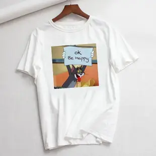 Cat Tom Mouse Jerry New Ulzzang Loose Casual Women T shirt