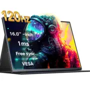 16" FHD 120Hz Portable Monitor IPS Screen Display HDMI USB-C Gaming Monitor