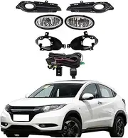USTKWZ 1 Set Fog Lights Fog Light Headlight | Compatible With Honda HR-V Vezel 2015 2016 2017 2018 Fog Lamp Cover Grill Frame Foglights Driving Lamp