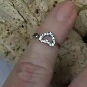 Sterling Silver CZ Heart Toe Ring Midi Ring