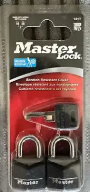 BRAND NEW** Master Lock Mini Black Keyed Padlock 2 Pack, Model 121T