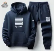 Men's Navy Blue Hoodie Joggers Set Sweatsuit To Match Jordan 11 Legend 23 Blue
