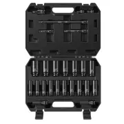 25-Piece 1/2" Drive Socket Set, Metric(10mm-32mm), Deep Sockets, Extension Ba...