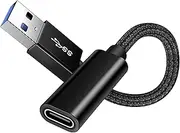 [Double sided Speed Up to 10Gbps] USB C female to USB male adapter cable, USB 3.1 GEN 2 USB C converter, USB A to USB C Adapter, Compatible with Magsafe Charger, Laptop, PC, Charger, Power Bank, Black