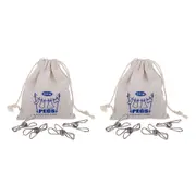2x 30pc D.Line Stainless Steel Wire Pegs Tarp/Tent Clips w/ Hemp Bag Large