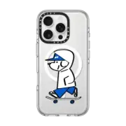 iPhone 16 Pro Clear Case MagSafe Compatible Skater JOHN -Hello my friend 04