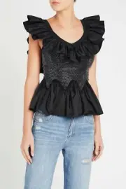 NWT SASS & BIDE "Marvellous Party Top" Tie Back Crystal & Taffeta Top- Medium -