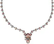 Mariana Moondrops Swarovski Crystal Silver Necklace Brown with Blue AB 216-3