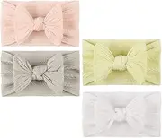 [JYTDBCS] 4Pcs Baby Headbands, Newborn Headbands Baby Girl Bows Newborn Baby Headbands Soft Baby Girl Bows Baby Headbands for Girls 6-12 Months