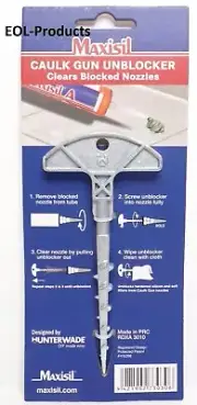 MAXISIL Silicone or Caulk Gun Unblocker Tool Clears Blocked Nozzles