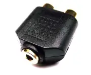 From OZ Quality 1PC 2 RCA Female Socket to 3.5mm 1/8" Female Socket Adaptor +FP