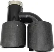Car Styling Modified Exhaust Pipe Muffler Tail Throat Stainless Steel And Carbon Fiber Double Outlet Tail Pipe(Style 4)