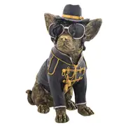 Gibson Gifts Dudes Jacko Russell Resin Figurine Tabletop Home Decor Bronze