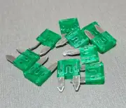 10Pcs 30A GREEN Mini Blade Fuse