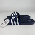 Adidas Adissage Slides Mens 10 Navy Dark Blue/Cloud White Slip On Sandal NEW