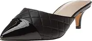 [The Drop] Women's Paulina Pointed-Toe Two-tone Mule, Black Quilted, 5