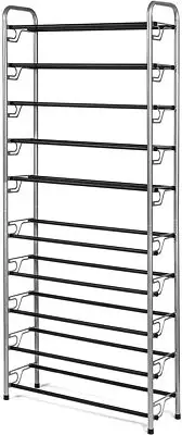 Shoe Rack 10 tier Patented Adjustable Storage Pack Of 1 (DIY), Chrome
