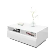 Contemporary High Gloss Coffee Table With 4 Drawers White