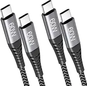 【2 Pack】 (1M/3.3FT) T Tersely 60W Fast Charging USB-C Cable, Type C PD Charger Cord for iPhone 15 Pro Max/Pro/Plus/15, MacBook/iPad Air Pro 2024, Pixel 8/8 Pro 7a, Samsung Galaxy S24 S23 Flip/Fold 5 4