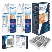 2 x for LG GF-5L712PL Fridge filter ADQ736134 with 2x Pure N Fresh Air filter