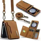 Leather Wallet Case Crossbody Lanyard Fold Phone Cover For Samsung Z Flip3/4/5/6