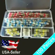 100pcs 4 Size Solder Sleeve Seal Heat Shrink Butt Connector Wire Splice Terminal