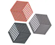 3PCS High Temperature PVC Hollow Tea Coaster Non-slip Placemat Insulation Pad Non-slip Insulation Anti-scalding Bowl Mat-1