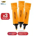 3x BIC Marking Highlighter Flat Marker Neon Orange for Precise & Bold Tasks