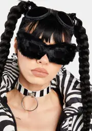 Dark Windswept Fantasy Fuzzy Sunglasses