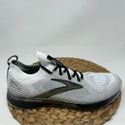 New BROOKS Levitate Stealthfit 5 Running Shoes White Black Grey Size 12.5 Men's