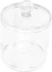 Gatuida Acrylic Round Makeup Remover Cotton Pad Jar Lid Sturdy Organizing Storage Case for Cotton Balls and Swabs