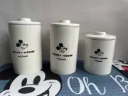 Set of 3 Ceramic Kitchen Storage Cookie Jars Disney Mickey Mouse and Friends