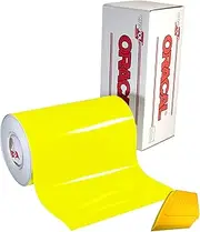 ORACAL 6510 Fluorescent Yellow Cast Vinyl Wrap 12 x 30 Roll for Cricut Silhouette & Cameo Including Hard Yellow Detailer Squeegee (1 Roll Pack)