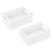 5.9 x 3.9 x 2.3" Collapsible Plastic Basket Mini Storage Crate, White