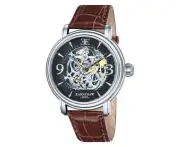 Earnshaw Men's 48mm Longcase Leather Watch - Stainless Steel/Brown