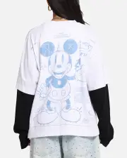 [AMERICAN THRIFT] American Thrift Disney Mickey Prototype Ii Long Sleeve T-shirt White - Size S S White