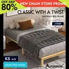 ALFORDSON Bed Frame Wooden Timber King Single Mattress Base Platform Basia Oak