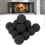 Gopper Ceramic Fire Balls,3 Inch Set of 15 Round Fire,Ceramic Fireballs for Indoor and Outdoor Fireplaces and Fire Pits,Reusable,Black