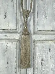 Pair 2 pieces Curtain Tie Backs - 30cm Tassel - Taupe