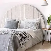 Furb Bed Headboard Queen Beds Head Frame Base Upholstered Modern Arch Shape Beds Headboards Bedroom Furniture Freestanding for Home Bedroom, White