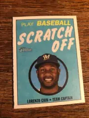 2019 Topps Heritage Scratch Off Lorenzo Cain Brewers 6