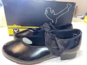 Bloch Tap Shoes Student Tap Size 4 1/2 M Black Patent Tie Shoes. Vintage