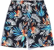 [ZAFUL] Mens Swim Trunks with Mesh Liner Quick Dry Swim Shorts with Pockets 2 in 1 Beach Shorts Elastic Waistband Board Shorts