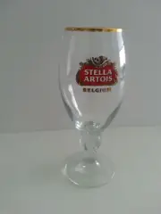 Brand New Stella Artois Chalice 40 cl Barware Beer Glass Gold Rimmed Bar