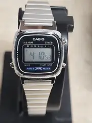 Casio Digital Display Stainless Steel Silver Tone Women's Watch LA670WA-1WCB