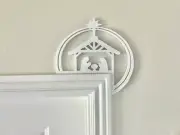 Christmas, holiday, Lovely nativity door frame decoration, White, Black, Silver
