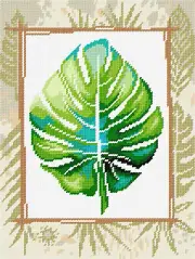 DIY Printed Tapestry Kit "Monstera Leaf", size 14.2x18.5 in / 36x47 cm, Brvsk
