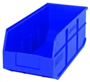 Quantum Storage K-SSB463BL-4 4-Pack Stackable Plastic Shelf Bin, 18" x 8-1/4"...