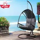 Outdoor Egg Swing Chair Rattan Hanging Seat Patio Wicker Basket Cushion 150Kg